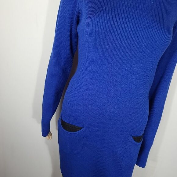 AGB Tunic Blue Long Sleeve Ripple With Pockets - Picture 8 of 14